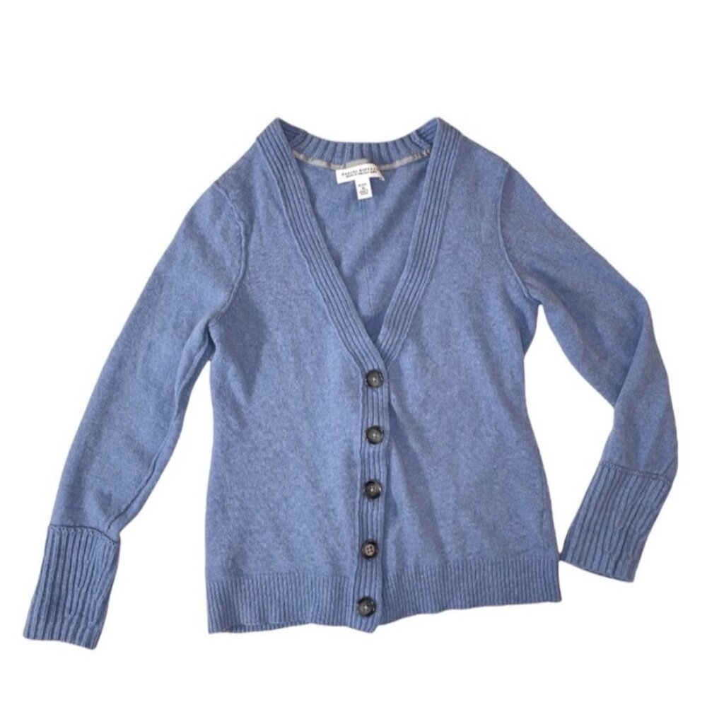 Womens Banana Republic Light Blue Cardigan Sweater M Wool Cashmere blend